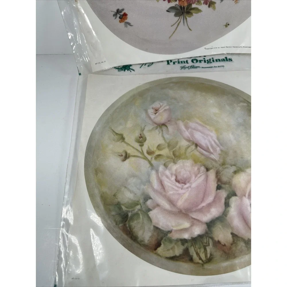 Vintage Hazel Pearson Handicrafts Art Print Originals Lot of 2‎ Transfers